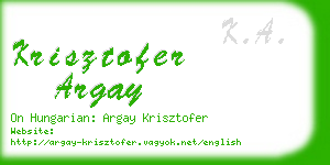 krisztofer argay business card